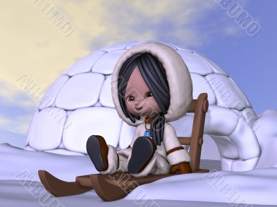 Toon Eskimo with Background