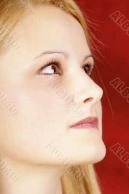 profile blond woman