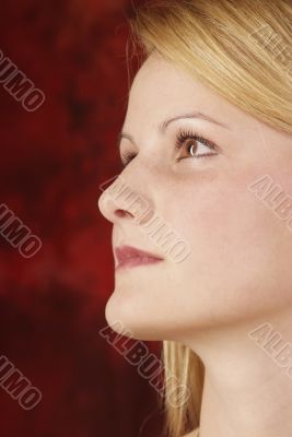 profile blond woman