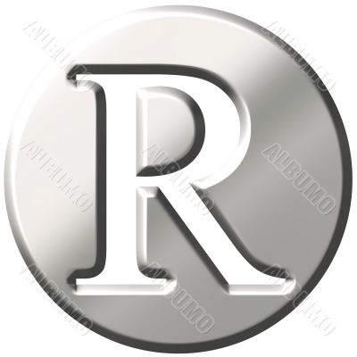 3D Steel Letter R