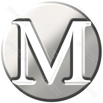 3D Steel Letter M