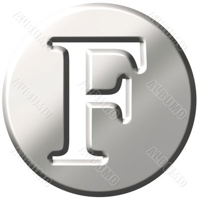 3D Steel Letter F