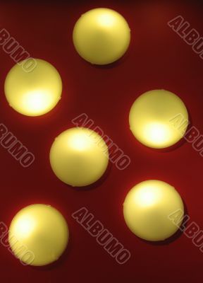 lights on a red wall