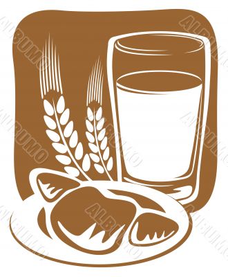milk and croissant milk and croissant