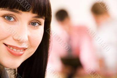 Close-up of businesswoman