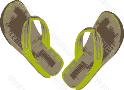 Green slippers Green slippers