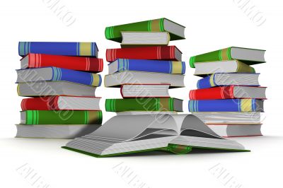Pile of books. 3D the isolated image.