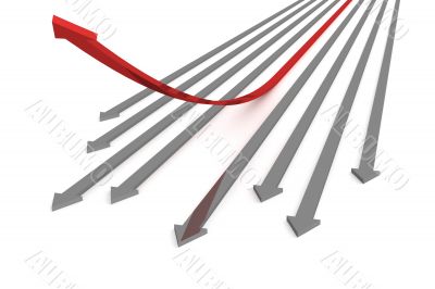 Direction of movement. 3D image. Direction of movement. 3D image.