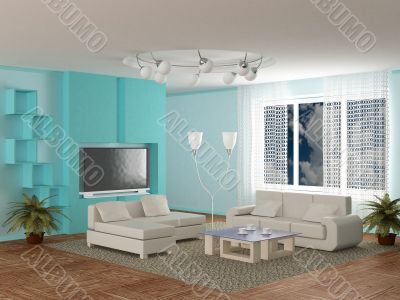 Interior of a room of rest. 3D image Interior of a room of rest. 3D image
