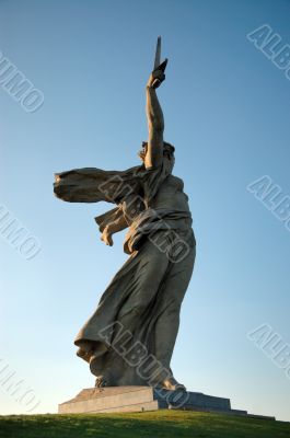 World War II Memorial obelisk on mound Mamayev Kurgan Russia