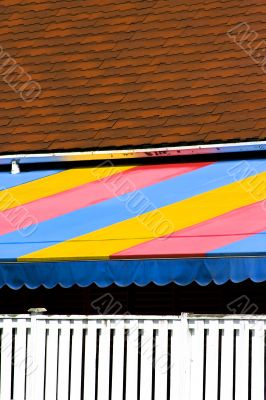 Tiled roof and awning