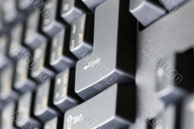 Closeup of computer keyboard. Enter.