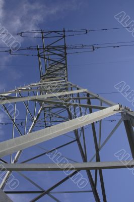 electric mast on the background of sky