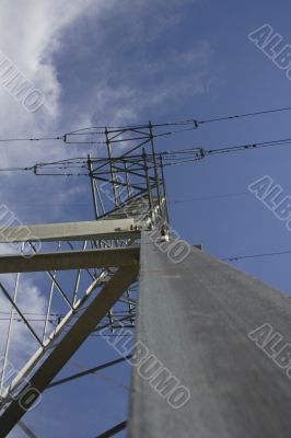 electric mast on the background of sky