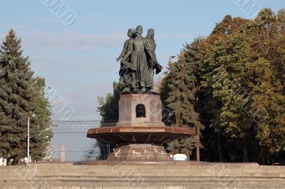 Fountain of friendship of peoples Volgograd quay.