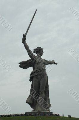 World War II Memorial obelisk on mound Mamayev Kurgan Russia