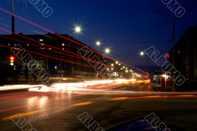 Russia. City Volzhsk. Street of the World. Night. Russia. City Volzhsk. Street of the World. Night.