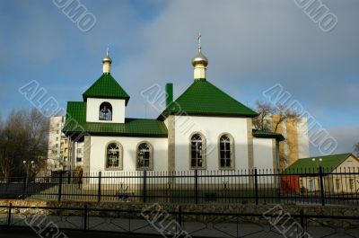 Orthodox temple on the central area of the city of Frolovo. The