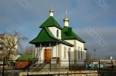 Orthodox temple on the central area of the city of Frolovo. The