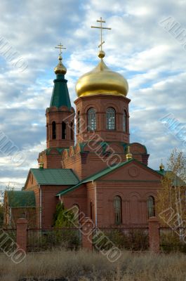 Orthodox temple in village ` Svetly Yar `. The Volgograd area. R