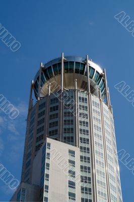 Modern building on background blue sky