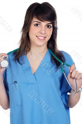 Girl doctor with stethoscope