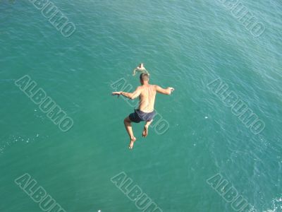 Jump in water