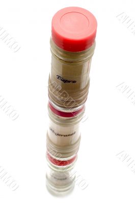 seasoning in jar on white