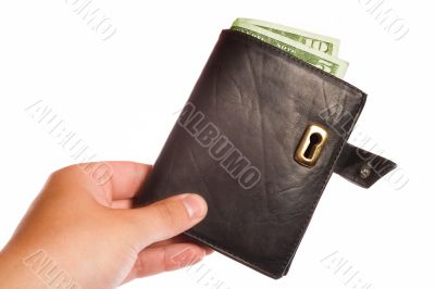 Money safe concept - wallet with lock