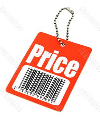 price tag with fake bar code