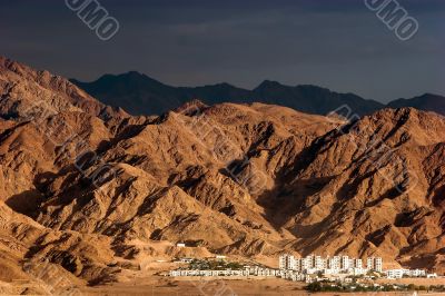 City at foothill in Israel