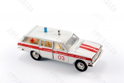 Collection scale model of the car first aid