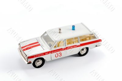 Collection scale model of the car first aid