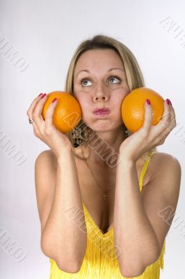 Two cheeks and two oranges