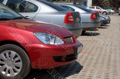 Company cars, parked