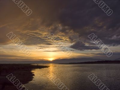  sundown sun on lake Baikal