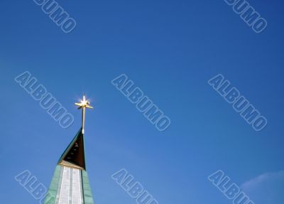 In bright sunshine spire in El Tablero, Spain.