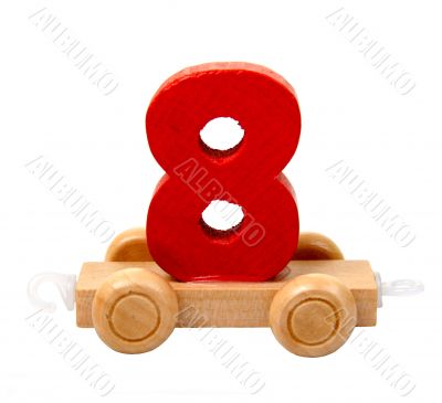 isolated wooden number eight
