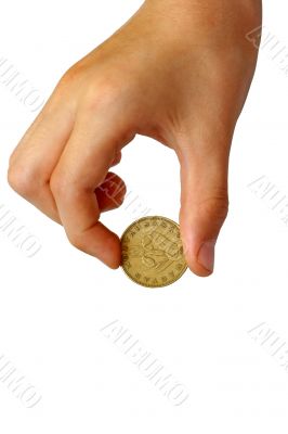 Coin in hand