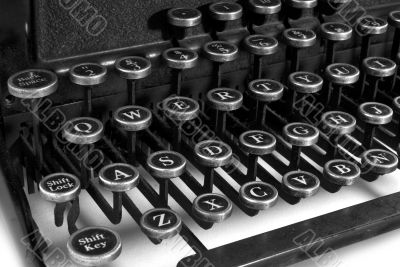 black and white keyboard typewriter