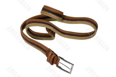 convolute brown belt with buckle and snake end