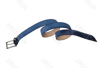 convolute in spiral blue belt with buckle