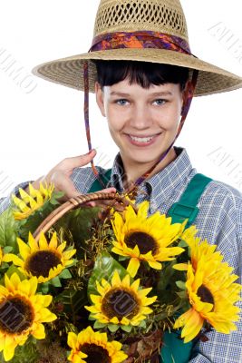 woman dressed gardener