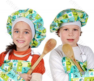 Children learning to cook Children learning to cook