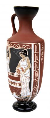 isolated antique ceramic vessel