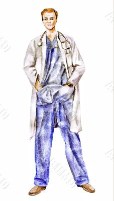 Doctor physician trust a man who illustration