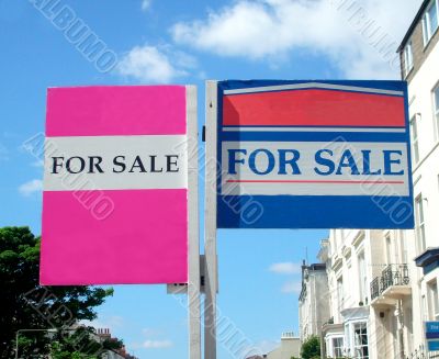 Houses for sale signs