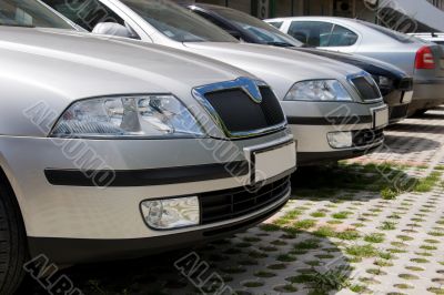 Parked cars, close-up