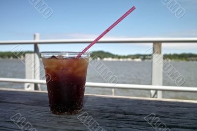 Cold Drink On A Dock