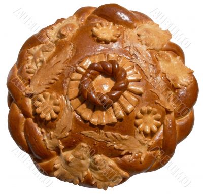 Isolated Ukrainian festive bakery Holiday Bread